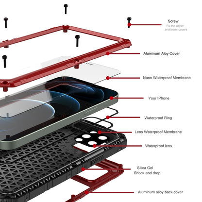 For iPhone 12 Pro Metal + Silicone Phone Case with Screen Protector(Red) - iPhone 12 / 12 Pro Cases by buy2fix | Online Shopping UK | buy2fix