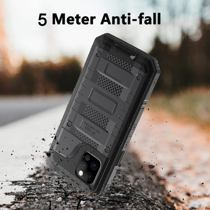For iPhone 12 Pro Max Metal + Silicone Phone Case with Screen Protector(Black) - iPhone 12 Pro Max Cases by buy2fix | Online Shopping UK | buy2fix