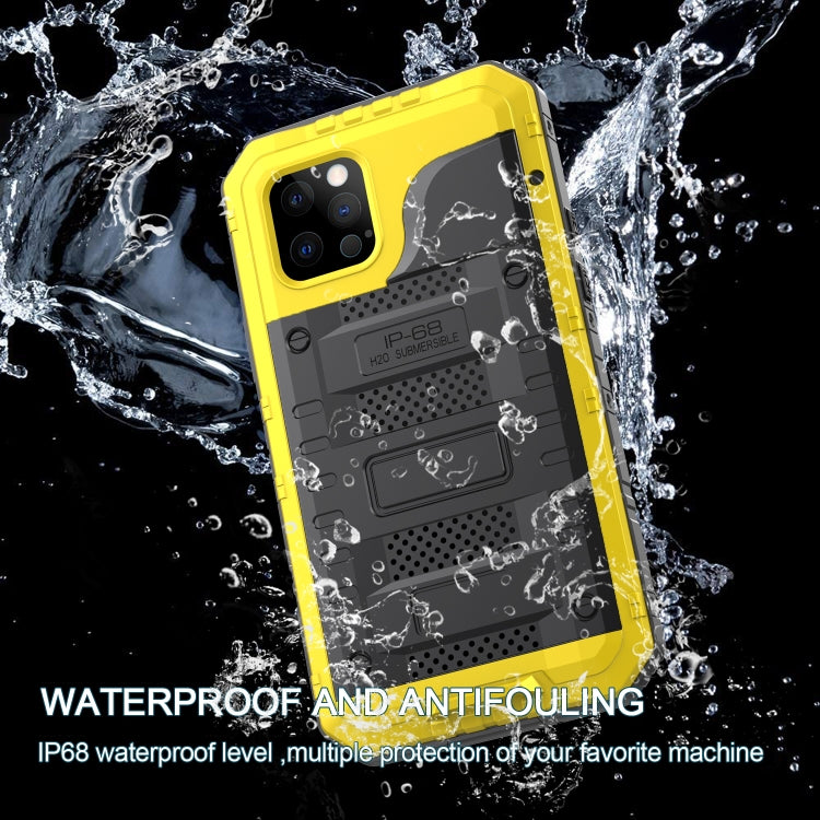 For iPhone 12 Pro Max Metal + Silicone Phone Case with Screen Protector(Yellow) - iPhone 12 Pro Max Cases by buy2fix | Online Shopping UK | buy2fix