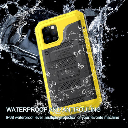 For iPhone 12 Pro Max Metal + Silicone Phone Case with Screen Protector(Yellow) - iPhone 12 Pro Max Cases by buy2fix | Online Shopping UK | buy2fix