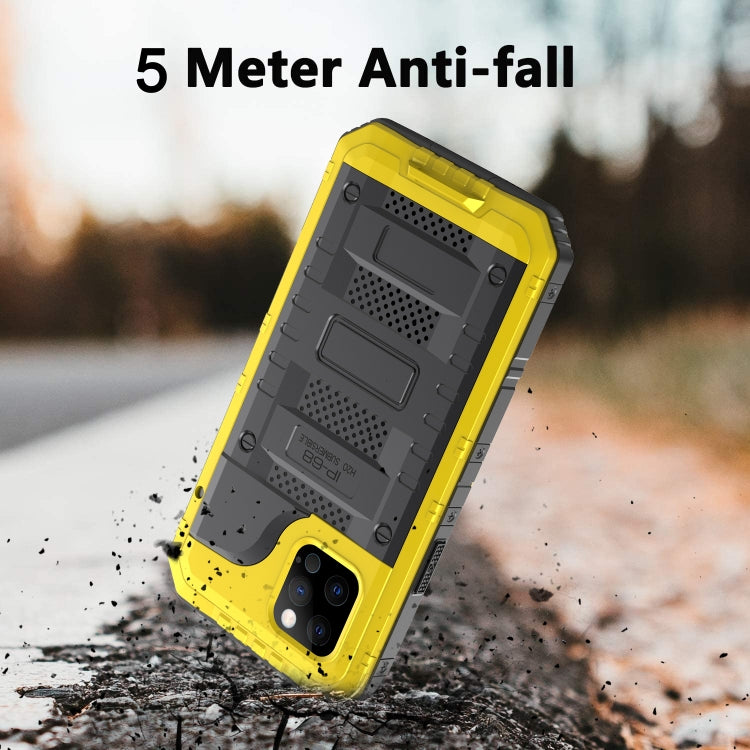 For iPhone 12 Pro Max Metal + Silicone Phone Case with Screen Protector(Yellow) - iPhone 12 Pro Max Cases by buy2fix | Online Shopping UK | buy2fix