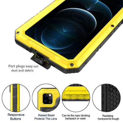 For iPhone 12 Pro Max Metal + Silicone Phone Case with Screen Protector(Yellow) - iPhone 12 Pro Max Cases by buy2fix | Online Shopping UK | buy2fix