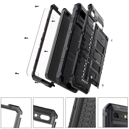 For iPhone SE 2022 / SE 2020 / 8 / 7 Metal + Silicone Phone Case with Screen Protector(Red) - iPhone SE 2022 / 2020 / 8 / 7 Cases by buy2fix | Online Shopping UK | buy2fix