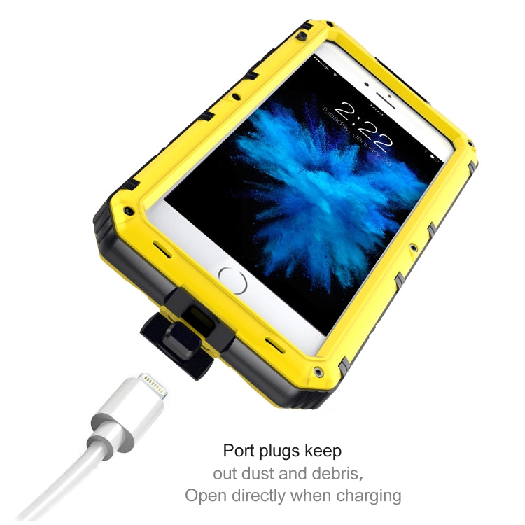 For iPhone SE 2022 / SE 2020 / 8 / 7 Metal + Silicone Phone Case with Screen Protector(Yellow) - iPhone SE 2022 / 2020 / 8 / 7 Cases by buy2fix | Online Shopping UK | buy2fix