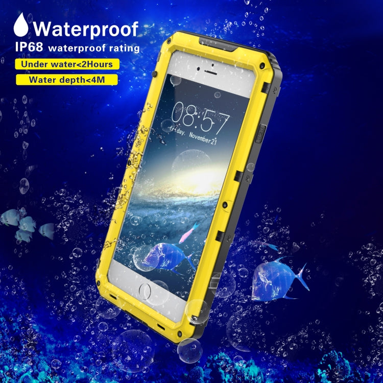 For iPhone SE 2022 / SE 2020 / 8 / 7 Metal + Silicone Phone Case with Screen Protector(Yellow) - iPhone SE 2022 / 2020 / 8 / 7 Cases by buy2fix | Online Shopping UK | buy2fix