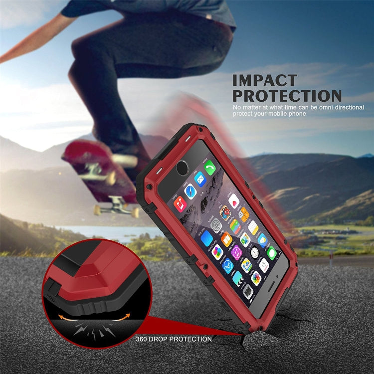 Metal + Silicone Phone Case with Screen Protector For iPhone 8 Plus / 7 Plus(Red) - More iPhone Cases by buy2fix | Online Shopping UK | buy2fix