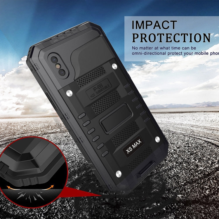 For iPhone XS Max Metal + Silicone Phone Case with Screen Protector(Black) - More iPhone Cases by buy2fix | Online Shopping UK | buy2fix