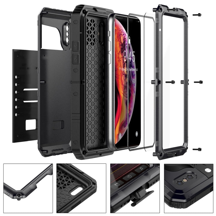 For iPhone XR Metal + Silicone Phone Case with Screen Protector(Black) - More iPhone Cases by buy2fix | Online Shopping UK | buy2fix