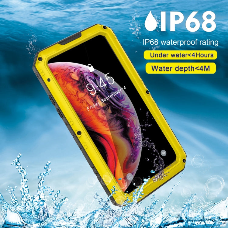 For iPhone XR Metal + Silicone Phone Case with Screen Protector(Yellow) - More iPhone Cases by buy2fix | Online Shopping UK | buy2fix