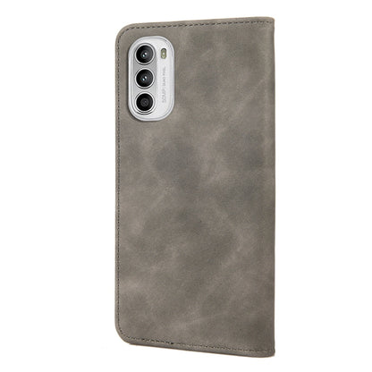 For Motorola Moto G52 Skin Feel Splicing Leather Phone Case(Grey) by buy2fix
