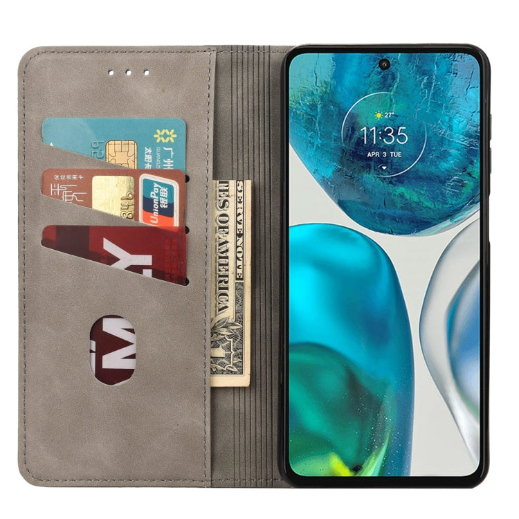 For Motorola Moto G52 Skin Feel Splicing Leather Phone Case(Grey) by buy2fix