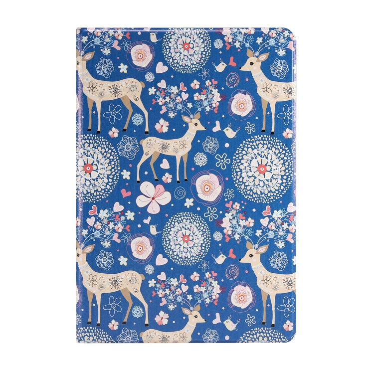 For Samsung Galaxy Tab S8 / Tab S7 Painted Voltage Pen Slot Tablet Smart Case(Blue Elk) by buy2fix