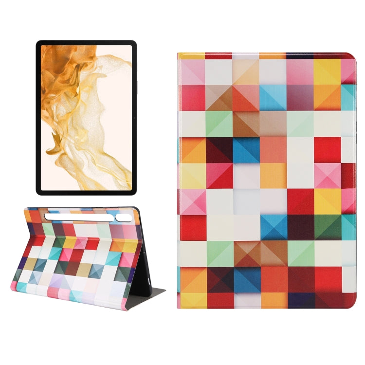 For Samsung Galaxy Tab S8 / Tab S7 Painted Voltage Pen Slot Tablet Smart Case(Fantasy Cube) by buy2fix
