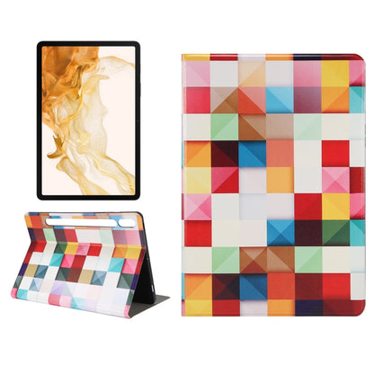 For Samsung Galaxy Tab S8 / Tab S7 Painted Voltage Pen Slot Tablet Smart Case(Fantasy Cube) by buy2fix