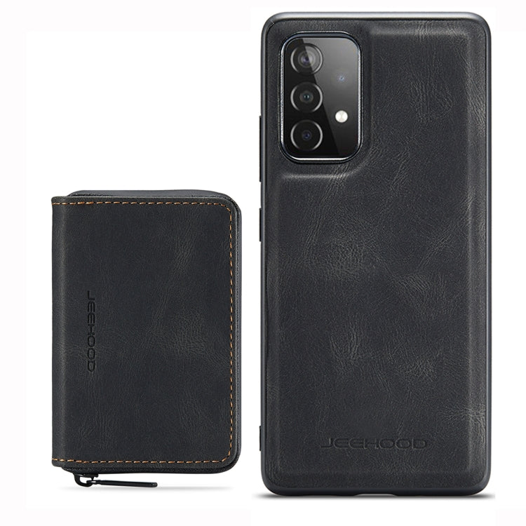 For Samsung Galaxy A33 5G JEEHOOD Magnetic Zipper Horizontal Flip Phone Leather Case(Black) - Galaxy Phone Cases by JEEHOOD | Online Shopping UK | buy2fix
