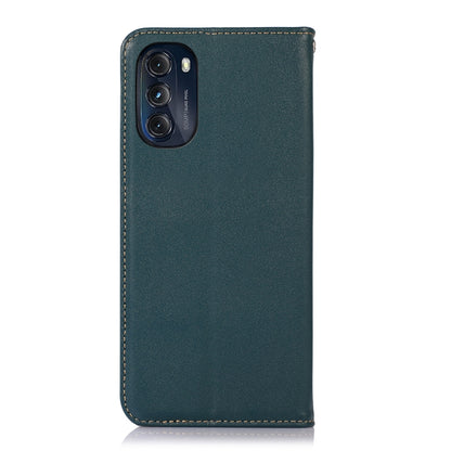 For Motorola Moto G 2022 5G KHAZNEH Nappa Top Layer Cowhide Leather Phone Case(Green) - Motorola Cases by buy2fix | Online Shopping UK | buy2fix