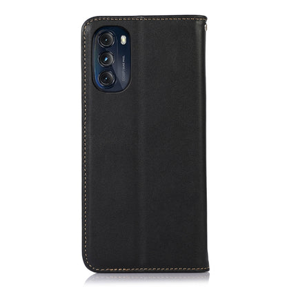 For Motorola Moto G 2022 5G KHAZNEH Nappa Top Layer Cowhide Leather Phone Case(Black) - Motorola Cases by buy2fix | Online Shopping UK | buy2fix