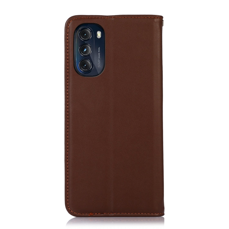 For Motorola Moto G 2022 5G KHAZNEH Nappa Top Layer Cowhide Leather Phone Case(Brown) - Motorola Cases by buy2fix | Online Shopping UK | buy2fix