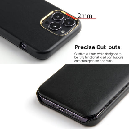 For iPhone 13 mini Fierre Shann Magnetic Genuine Leather Phone Case (Black) - iPhone 13 mini Cases by FIERRE SHANN | Online Shopping UK | buy2fix