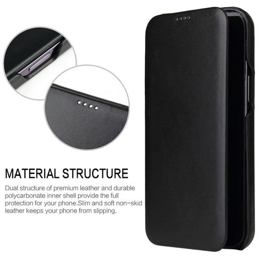 For iPhone 13 Pro Fierre Shann Magnetic Genuine Leather Phone Case (Black) - iPhone 13 Pro Cases by FIERRE SHANN | Online Shopping UK | buy2fix