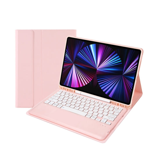 C12B Detachable Pen Slot Bluetooth Keyboard Leather Tablet Case For iPad Air 13 2025 / 2024 / Pro 12.9 inch 2021/2020/2018(Pink) - For iPad Pro by buy2fix | Online Shopping UK | buy2fix