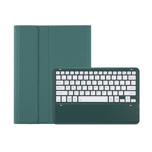 C12B Detachable Pen Slot Bluetooth Keyboard Leather Tablet Case For iPad Air 13 2025 / 2024 / Pro 12.9 inch 2021/2020/2018(Dark Green) - For iPad Pro by buy2fix | Online Shopping UK | buy2fix