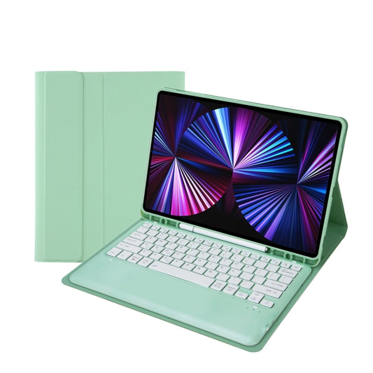 C12B Detachable Pen Slot Bluetooth Keyboard Leather Tablet Case For iPad Air 13 2025 / 2024 / Pro 12.9 inch 2021/2020/2018(Mint Green) - For iPad Pro by buy2fix | Online Shopping UK | buy2fix