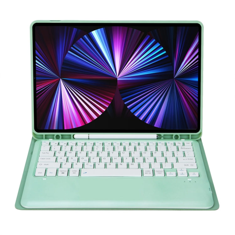 C12B Detachable Pen Slot Bluetooth Keyboard Leather Tablet Case For iPad Air 13 2025 / 2024 / Pro 12.9 inch 2021/2020/2018(Mint Green) - For iPad Pro by buy2fix | Online Shopping UK | buy2fix