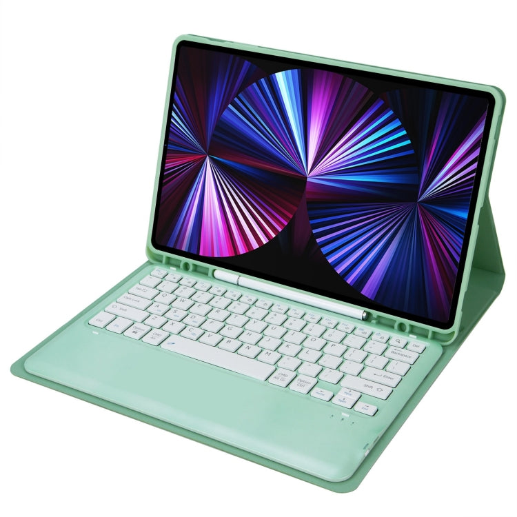 C12B Detachable Pen Slot Bluetooth Keyboard Leather Tablet Case For iPad Air 13 2025 / 2024 / Pro 12.9 inch 2021/2020/2018(Mint Green) - For iPad Pro by buy2fix | Online Shopping UK | buy2fix