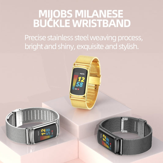 For Fitbit Charge 5 / Charge 6 Mijobs Milan Buckle Stainless Steel Metal Watch Band(Gold) - Watch Bands by MIJOBS | Online Shopping UK | buy2fix