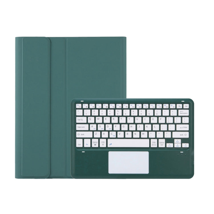 T12B-A Detachable Touch Pad Bluetooth Keyboard Leather Tablet Case For iPad Air 13 2025 / 2024 / Pro 12.9 inch 2021/2020/2018(Dark Green) - For iPad Pro by buy2fix | Online Shopping UK | buy2fix
