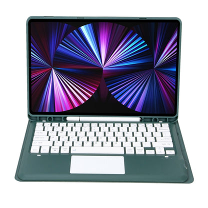 T12B-A Detachable Touch Pad Bluetooth Keyboard Leather Tablet Case For iPad Air 13 2025 / 2024 / Pro 12.9 inch 2021/2020/2018(Dark Green) - For iPad Pro by buy2fix | Online Shopping UK | buy2fix