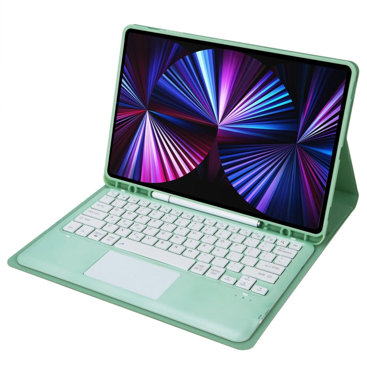T12B-A Detachable Touch Pad Bluetooth Keyboard Leather Tablet Case For iPad Air 13 2025 / 2024 / Pro 12.9 inch 2021/2020/2018(Mint Green) - For iPad Pro by buy2fix | Online Shopping UK | buy2fix