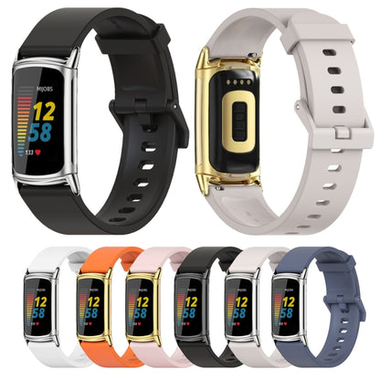 For Fitbit Charge 5 / Charge 6 Mijobs Soft Silicone  Watch Band(Black) - Watch Bands by MIJOBS | Online Shopping UK | buy2fix