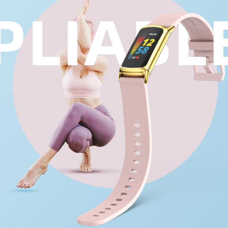For Fitbit Charge 5 / Charge 6 Mijobs Soft Silicone  Watch Band(Black) - Watch Bands by MIJOBS | Online Shopping UK | buy2fix
