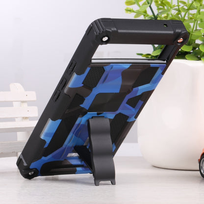 For Google Pixel 6a Camouflage Armor TPU + PC Magnetic Holder Phone Case(Dark Blue) by buy2fix
