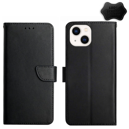 For iPhone 14 Genuine Leather Fingerprint-proof Horizontal Flip Phone Case (Black) - iPhone 14 Cases by buy2fix | Online Shopping UK | buy2fix