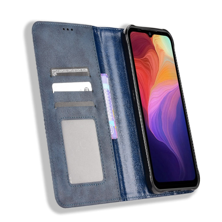 For Ulefone Power Armor 14 / 14 Pro Magnetic Buckle Retro Texture Leather Phone Case(Blue) by buy2fix