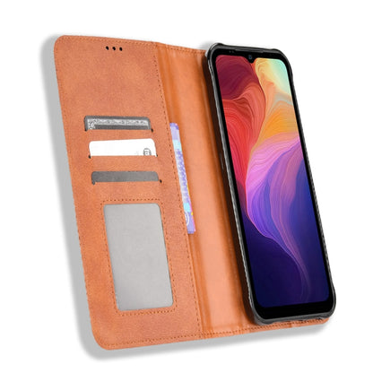 For Ulefone Power Armor 14 / 14 Pro Magnetic Buckle Retro Texture Leather Phone Case(Brown) by buy2fix