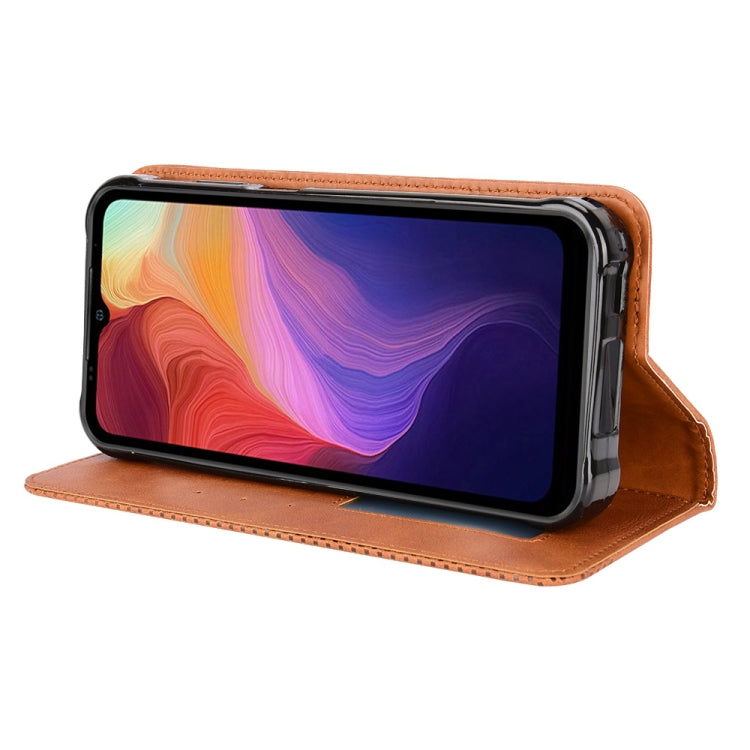 For Ulefone Power Armor 14 / 14 Pro Magnetic Buckle Retro Texture Leather Phone Case(Brown) by buy2fix