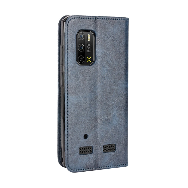 For Ulefone Armor X10 / X10 Pro Magnetic Buckle Retro Texture Leather Phone Case(Blue) by buy2fix