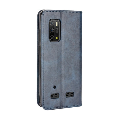 For Ulefone Armor X10 / X10 Pro Magnetic Buckle Retro Texture Leather Phone Case(Blue) by buy2fix