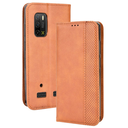 For Ulefone Armor X10 / X10 Pro Magnetic Buckle Retro Texture Leather Phone Case(Brown) by buy2fix