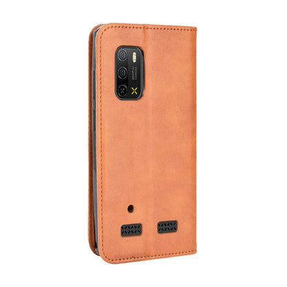 For Ulefone Armor X10 / X10 Pro Magnetic Buckle Retro Texture Leather Phone Case(Brown) by buy2fix