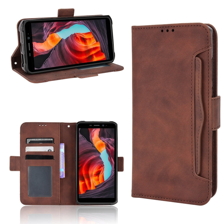 For Ulefone Armor X10 / X10 Pro Skin Feel Calf Texture Card Slots Leather Phone Case(Brown) by buy2fix