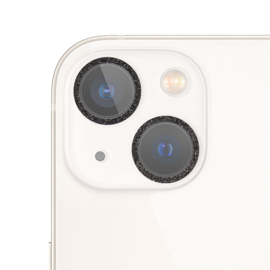 For iPhone 13 Glitter Ring Tempered Glass Camera Lens Film(Black)