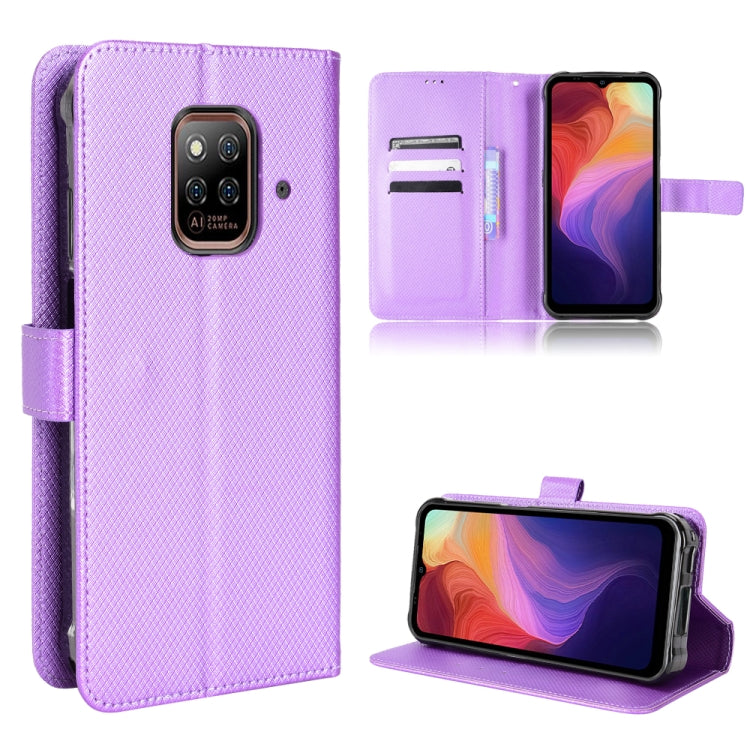 For Ulefone Power Armor 14 / 14 Pro Diamond Texture Leather Phone Case(Purple) by buy2fix