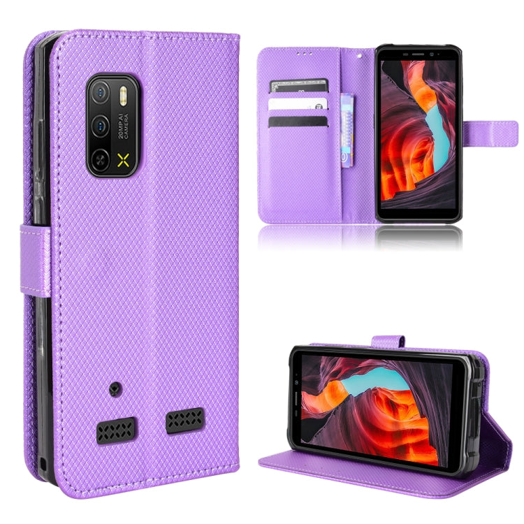 For Ulefone Armor X10 / X10 Pro Diamond Texture Leather Phone Case(Purple) by buy2fix