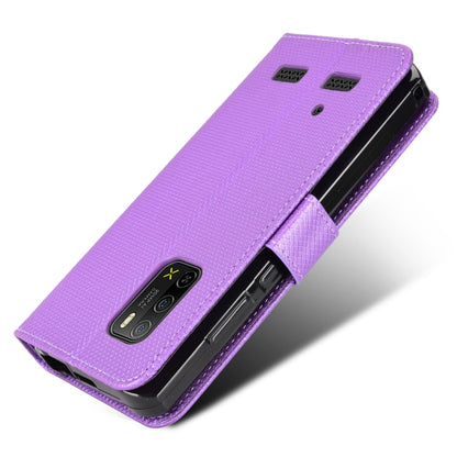 For Ulefone Armor X10 / X10 Pro Diamond Texture Leather Phone Case(Purple) by buy2fix
