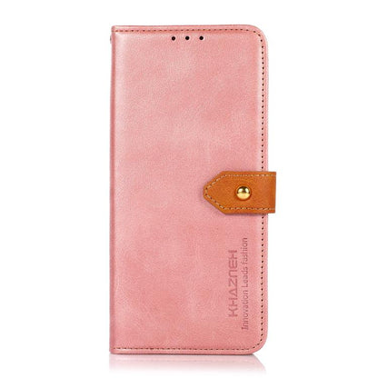 For iPhone 17 Pro Max KHAZNEH Dual-color Cowhide Texture Flip Leather Phone Case(Rose Gold) - iPhone 17 Pro Max Cases by buy2fix | Online Shopping UK | buy2fix